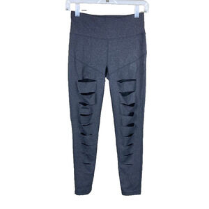 Betsey Johnson Womens Performance Slashed Front Leggings Sz S Activewear Workout